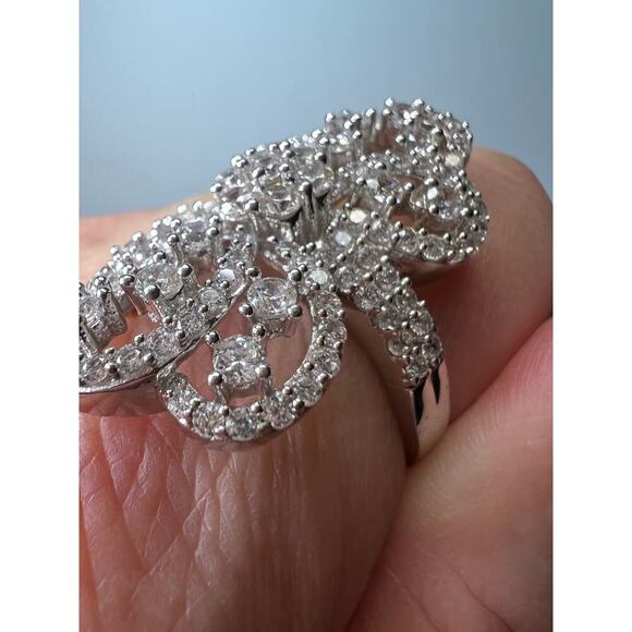 CZ cocktail ring In sterling silver size 9.5 - Picture 3 of 10